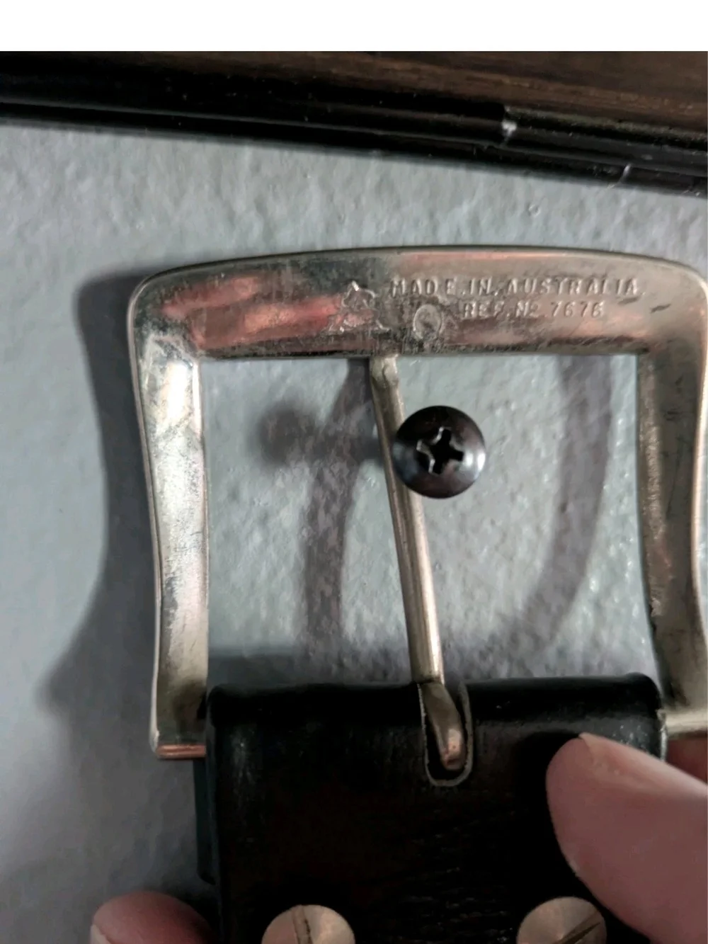 Men's Black Leather Belt with Silver Buckle
